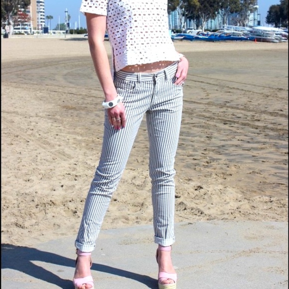 Joe's Jeans
Weekender Striped Slim-Leg Pants NWT
